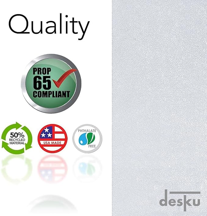 DESKU Flower Power Desk Chair Mat – Heavy-Duty PVC Mats for Hard Floor Protection, Clear, 48 x 49 Inches, Made in The USA