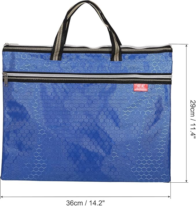 PATIKIL Waterproof Zipper File Bag, Documents Books Tools Storage Zip Pouch for Office Travel, Blue