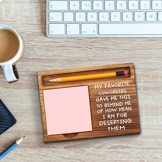 My Favorite Coworkers Gave Me Gifts Sticky Note Holder Thank You Appreciation Leaving Farewell Goodbye Gifts for Coworkers Women Co Workers Employee Self-Stick Note Pad Holders GSH18