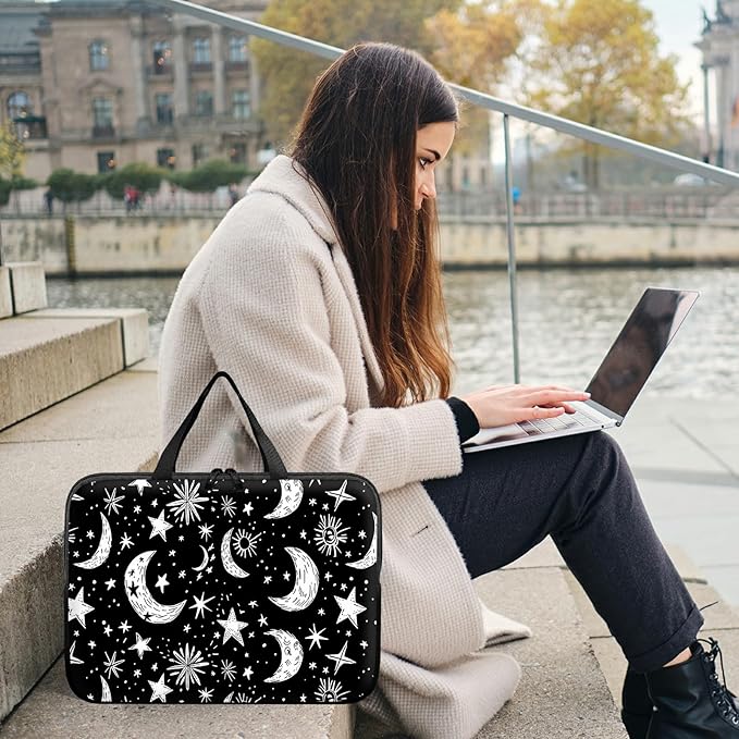 Laptop Sleeve Case Bag 13 inch, Moons Stars Slim Carrying Case Durable Handbag Travel Laptop Bag for 13 inch MacBook Air M3/M2/Pro M2/ 13" iPad Pro/Air M4/M2 2024