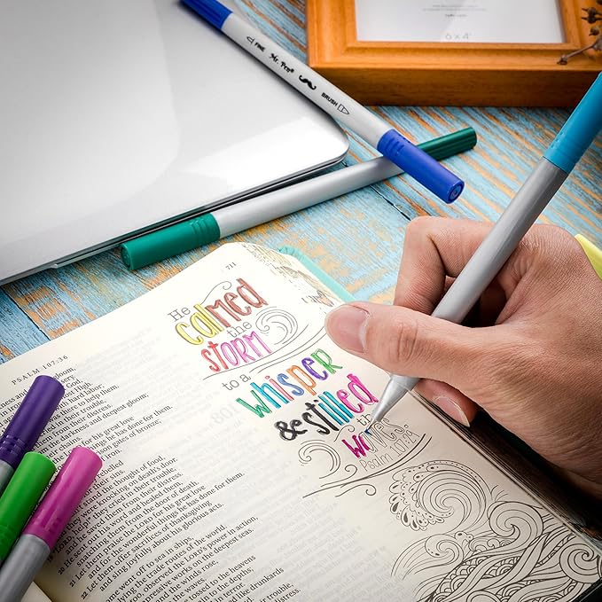 Mr. Pen- Dual Tip Brush Pens, 12 Colors, Art Markers for Kids Adults Coloring