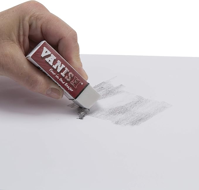 Acurit Vanish Four in One Art Eraser (1 Pack) -No Mess Pencil Eraser Replaces Hard Rubber Eraser, Vinyl & Kneaded Eraser