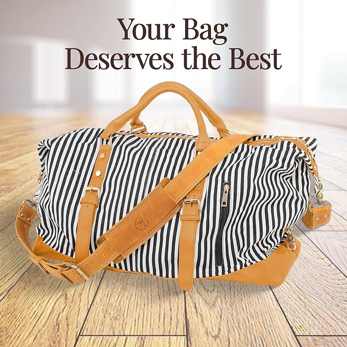 NJ Leatherworks Leather Bag Strap, Adjustable Replacement Shoulder Strap for Messenger, Duffel, Laptop, Camera Bags or Purses