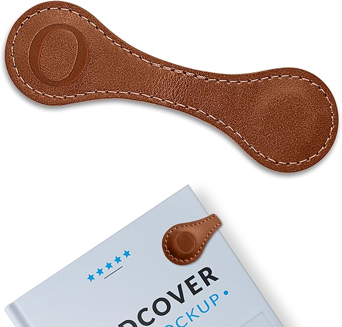 Personalized Leather Magnetic Bookmarks (1 Pack) Vintage Custom Engraved Initial ID Identification Book Marker Clip Gift for Book Lover Avid Readers (Letter O, Light Brown)