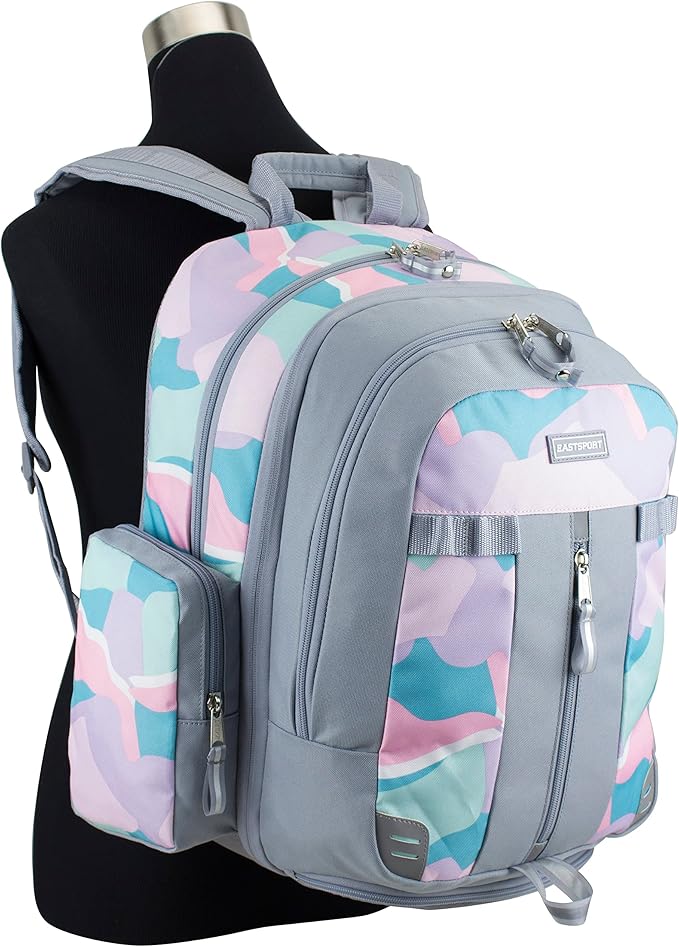 Eastsport Extra Large Backpack Expandable Oversized for Travel Hiking Work Camping Sports Outdoors with Drawstring Bag Mochila De Viaje Abstract Joyful