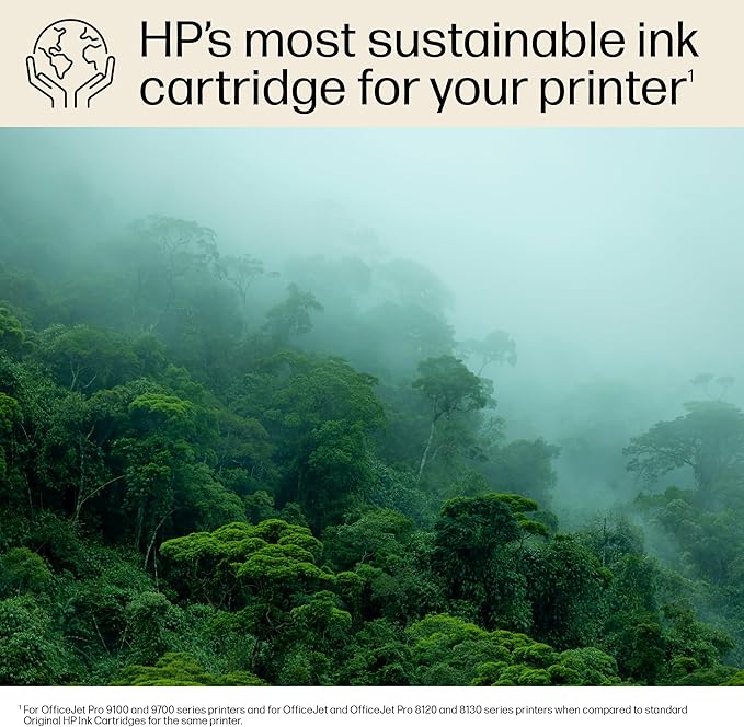 HP 936e EvoMore Yellow Ink Cartridge | Works OfficeJet 9120 Series, OfficeJet Pro 9100 Series, OfficeJet Pro Wide Format 9700 Series | Carbon Neutral | 4S6V5LN