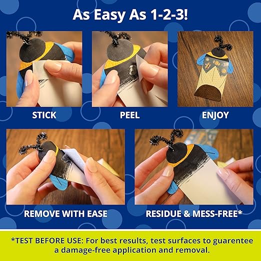 Glue Dots, Removable Dots, Double-Sided, 1/2", .5 Inch, 200 Dots, DIY Craft Glue Tape, Sticky Adhesive Glue Points, Liquid Hot Glue Alternative, Clear