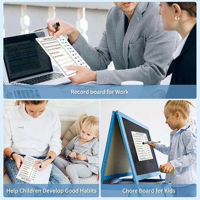 2 Pcs Chore Chart for Kids: Dry Erase My Chores Slider Chart, Magnetic Visual Schedule for Fridge, Kids Daily Checklist - ADHD Tools: to Do List and Routine Chart for Multiple Kids (Rainbow 2-pack)