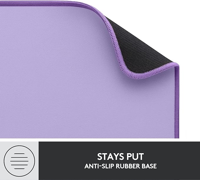 Logitech Desk Mat - Studio Series, Multifunctional Large Desk Pad, Extended Mouse Mat, Office Desk Protector with Anti-slip Base, Spill-resistant Durable Design, in Lavender