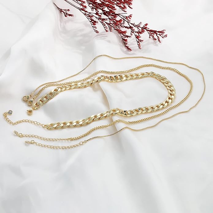 Herringbone Necklace for Women,Dainty Gold Necklace,14k Gold Plated Snake,Gold Chain Choker Necklaces,Simple Gold Layered Necklaces,Gold Jewelry Gift for Women