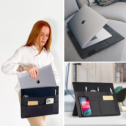 Beblau 3-in-1 Sleeve Bag, Laptop & Tablet Portfolio | Portable Tech & Desktop Organizer | Laptop Carrying Case | MacBook Air/Pro, Lenovo, HP, Dell, Asus Notebook..Up to 13" Gift