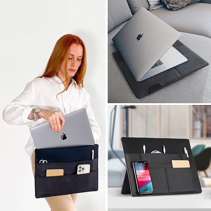 Beblau 3-in-1 Sleeve Bag, Laptop & Tablet Portfolio | Portable Tech & Desktop Organizer | Laptop Carrying Case | MacBook Air/Pro, Lenovo, HP, Dell, Asus Notebook..Up to 15" Gift