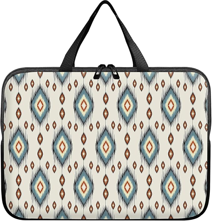 Laptop Sleeve Case Bag 13 inch, Geometric Ethnic Oriental Slim Carrying Case Durable Handbag Travel Laptop Bag for 13 inch MacBook Air M3/M2/Pro M2/ 13" iPad Pro/Air M4/M2 2024