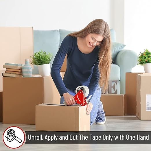 Mr. Pen- Packing Tape Dispenser Gun 2-Inch, 4 Pack with 4 Rolls Tape, Heavy Duty Packing Tape with Dispenser, Packaging Tape, Tape Gun, Clear Packing Tape, Tape Gun for Packing Boxes, Moving Tape