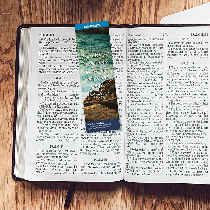 Christian Bookmark with Bible Verse, Pack of 25, Assurance Themed, Jesus Christ is the Same Yesterday, Today and Forever, Hebrews 13:8