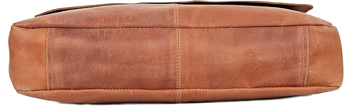 18 inch Vintage Leather Full Flap Messenger Handmade Bag Laptop Bag Satchel Bag Padded Messenger Bag Brown (messenger brown)