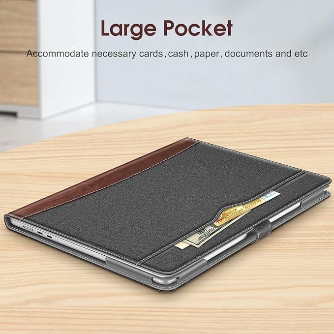Fintie Sleeve Case for MacBook Air 15 Inch A3114 A2941 (2023 2024 Release), Premium PU Leather Folio Book Cover for MacBook Air 15.3" M2 M3 Chip with Liquid Retina Display and Touch ID, Gray