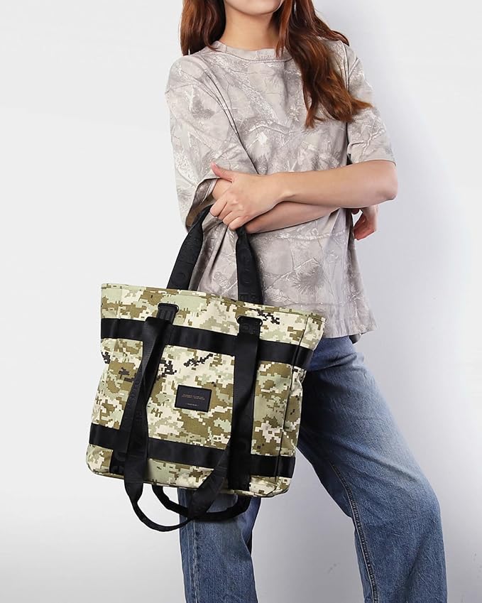 ZIMEGO Unisex Two-Tone Gym Tote Bag - Stylish Everyday Travel Tote with Double Top Handles