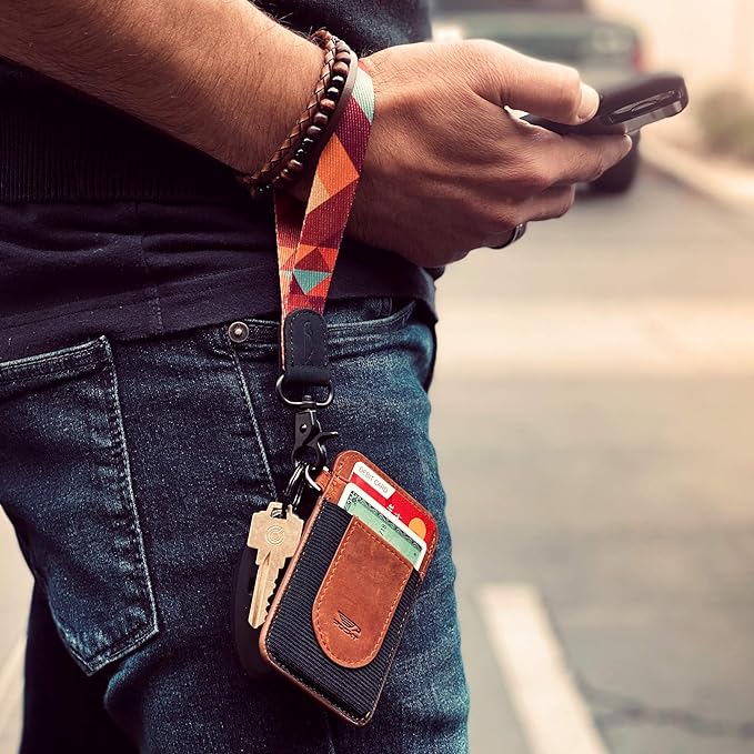 POCKT Lanyard for Keys Wristlet Strap Key Chain Holder for Men and Women - Cool Hand Wrist Lanyards for Keys and Wallets