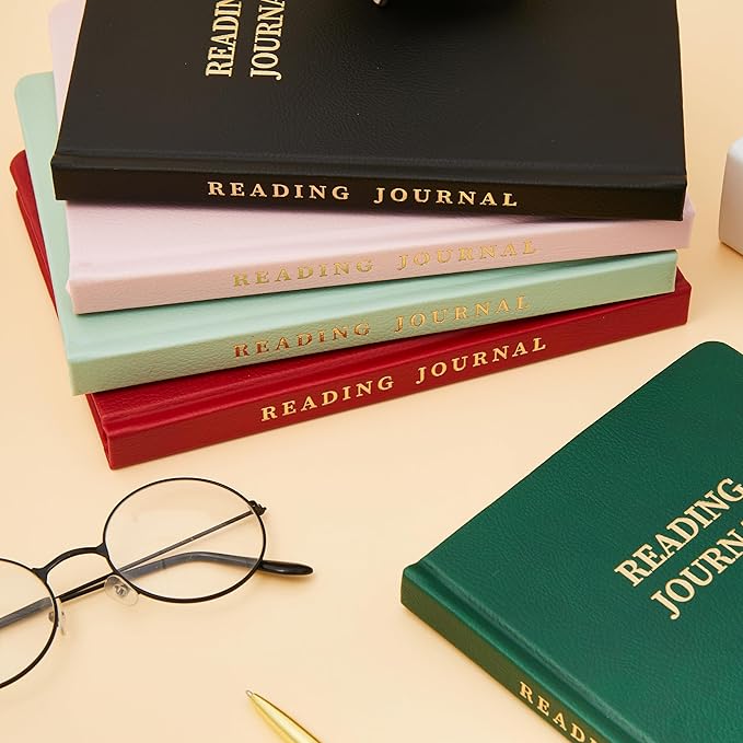 Reading Journal Book Lovers Gifts Hardcover Leather Readers Accessories Track Reading Log with 65 Books Reviews, 5.8”x8.3”, Mintgreen