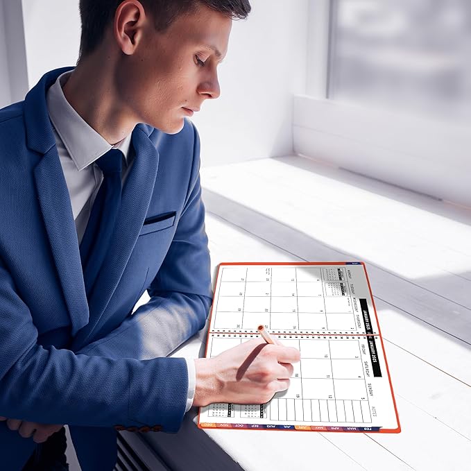 2025 Appointment Book & Planner- Ensight 8.5 x 11 inches, Large Tabbed Daily Hourly Weekly Planner, Calendar & Schedule Book 15-Minute time Slots, Business & Personal Planner Jan 2025- Dec 2025- Peach