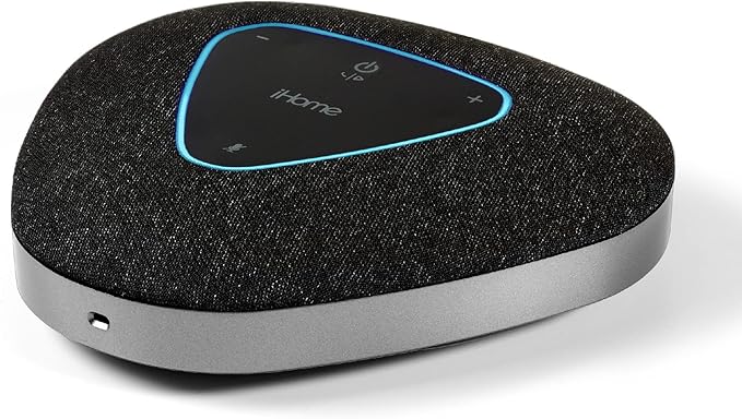 iHome Conference Speaker and Microphone, USB and Bluetooth Speakerphone with 3 Noise Cancelling Microphones for Home Office, Compatible with Mac, Windows, iOS, and Android