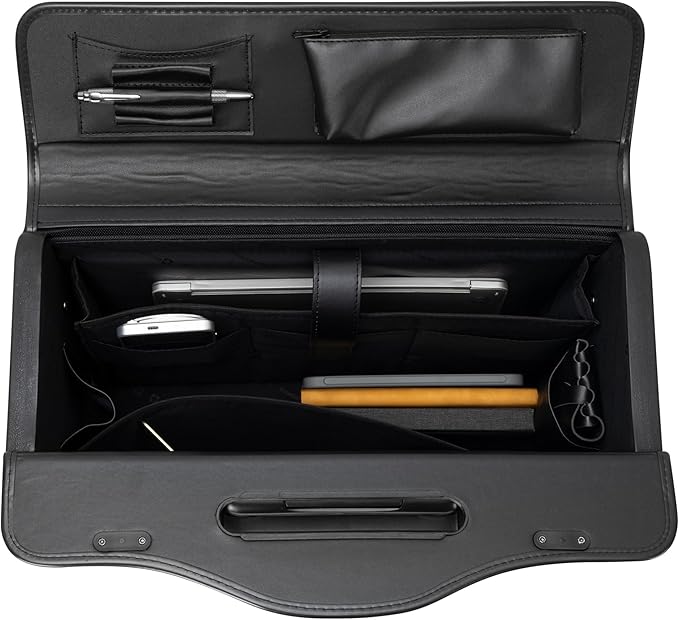 Alpine Swiss 17” Laptop Rolling Briefcase 4 Wheels Pilot Lawyer Attache Travel Case