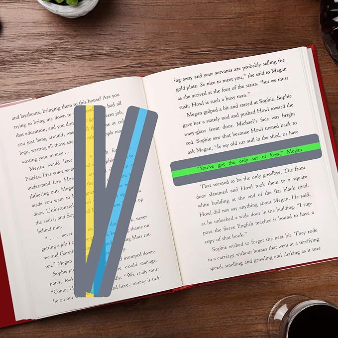 Guided Reading Strips/Colored Overlay/ Highlight Strips/Highlighter/Bookmark/ Assorted Colors Help with Dyslexia for Children and Teacher Supply Assistant (8 Pack)