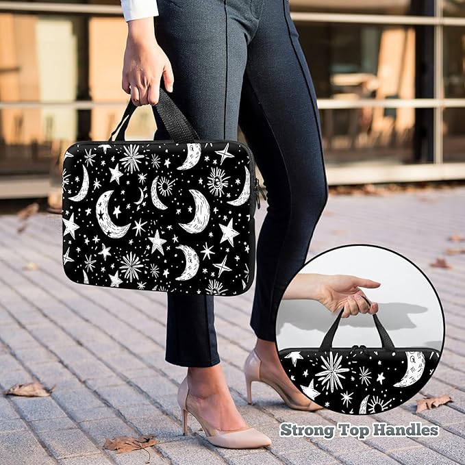 Universal Tablet Laptop Sleeve Case 10 inch, Moons Stars Slim Carrying Case Durable Handbag Travel Laptop Bag for 7 to 10-inch Laptops/Notebook/Kids Tablet/ipad/eBook Readers
