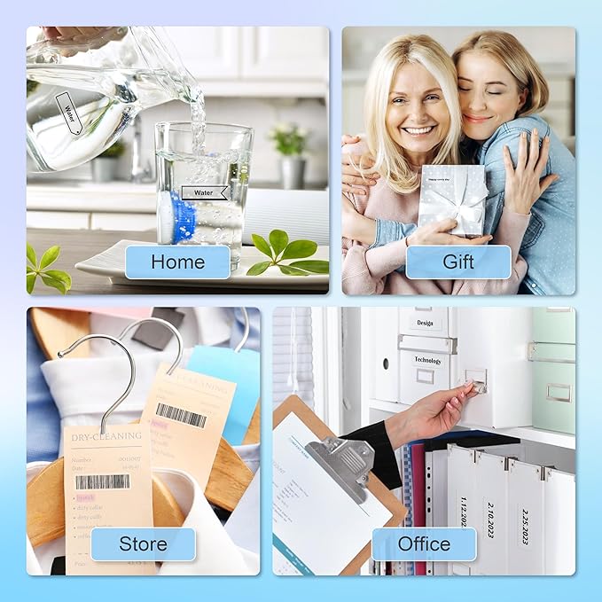 POLONO Genuine P31S Label Maker Tape, Adapted Label Print Paper, 14x40mm(0.55"x1.57"), Label Maker Tape Refill for Home/Office, Compatible with P31S Label Maker, 540 Labels/3 Roll, Transparent