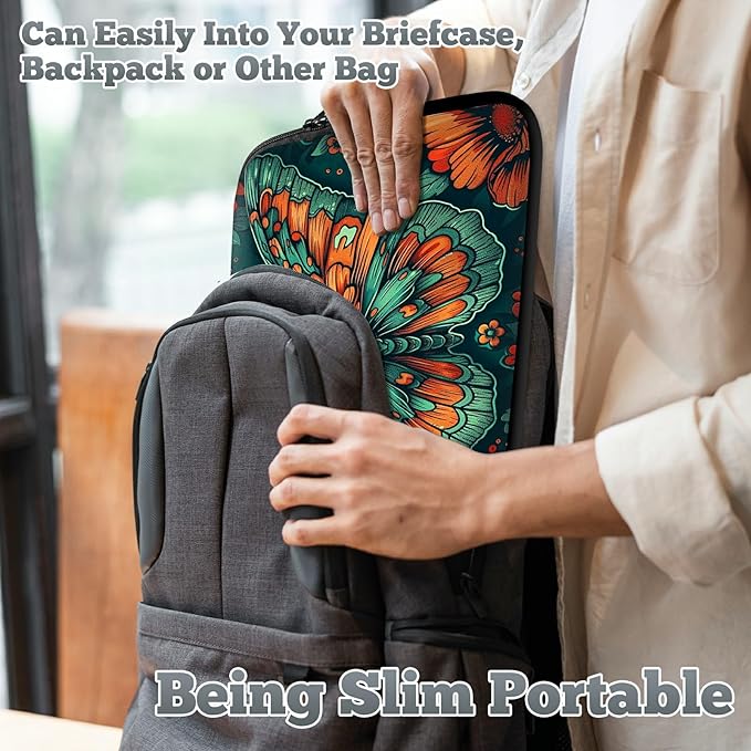 Universal Tablet Laptop Sleeve Case 10 inch, Art Moth Slim Carrying Case Durable Handbag Travel Laptop Bag for 7 to 10-inch Laptops/Notebook/Kids Tablet/ipad/eBook Readers