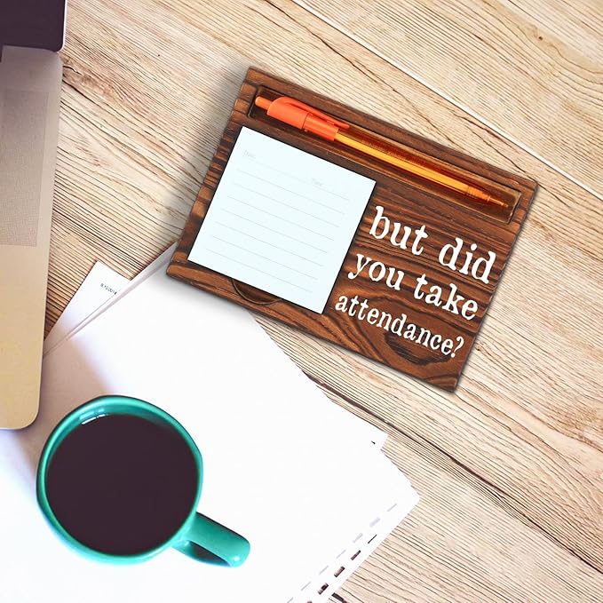 Funny Secretary Gift, Teacher, Hr, Coach, Funny Teaching Teacher Professor School Classroom Attendance Reminder Gift, But Did YouTake Attendance Office Desk Self-Stick Note Pad Holders SD126