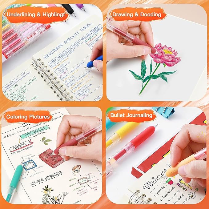Luminous colors Journal Planner Pens Colorful 0.5mm Markers Fine Tip Drawing Pen Porous Fineliner Pen for Bullet Journaling Writing Note Taking Coloring Art Office School Supplies (6 luminous colors)