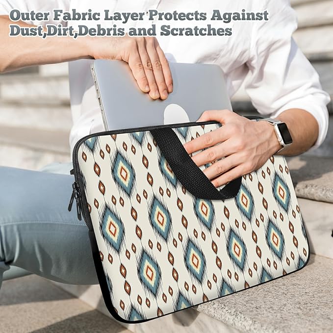 Universal Tablet Laptop Sleeve Case 10 inch, Geometric Ethnic Oriental Slim Carrying Case Durable Handbag Travel Laptop Bag for 7 to 10-inch Laptops/Notebook/Kids Tablet/ipad/eBook Readers