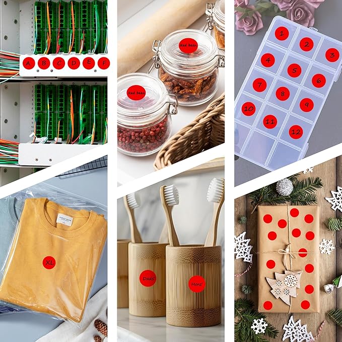 PARLAIM 10 Rolls 3/4" Dot Stickers, 10000 Pack Round Color-Code Circle Labels, Red Sticker for Color Coding