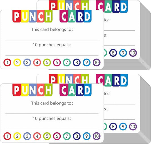 332 PCS Punch Cards, Incentive Reward Card Student Awards Loyalty Cards for Business, Classroom, Kids Behavior, Students, Teachers, 3.5” x 2”