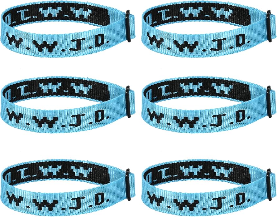 6PCS WWJD Bracelet for Women Men, Christian Gifts Wristbands, WWJD Rubber Bracelets - What Would Jesus Do Silicone Bracelet