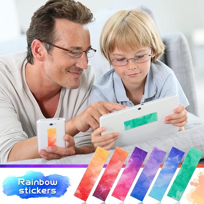 36 Pieces Anxiety Sensory Stickers Cute Fidget Textured Strips Toys Anti Stress Tactile Rough Sensory Calm Textured Strips Adhesives Anxiety Relief for Adults Teens Desk Classroom (Watercolor Style)