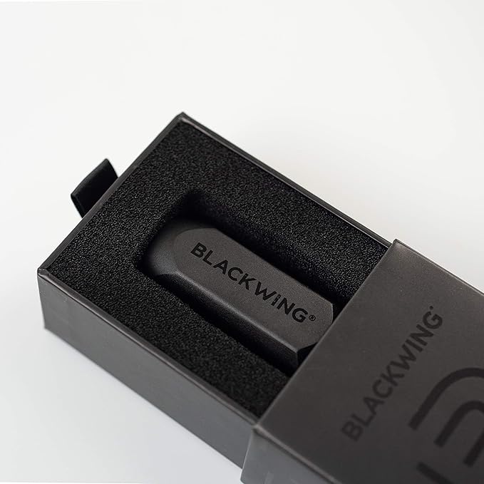 Blackwing One-Step Long Point Sharpener, German Steel Blade, Machined Aluminum, Compact Design, Black