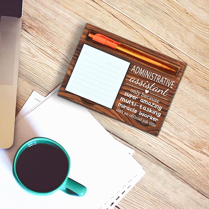 Administrative Assistant Gifts for Women Men, Funny Gift Admin Assistant Idea, Thank You Gifts for Admin Assistant, Administrative Assistant Day Gifts Office Self-Stick Note Pad Holders SD131