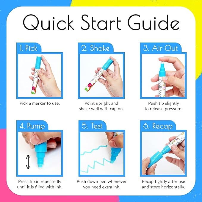 Fine Tip Chalk Markers for Chalkboard, Blackboard, Window, Labels, Bistro, Glass, Car, Board (10 Pack, 3mm) - Wet Wipe Erasable Ink, 3mm Reversible Tip Liquid Chalk Pens