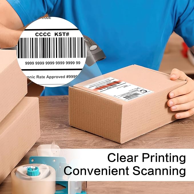 L LIKED 500 Shipping Labels - 4"x 6", Single Sheet, White Printable Labels for Laser & Inkjet Printers, Self Adhesive Address Mailing Postage Labels Stickers (500 Sheets)
