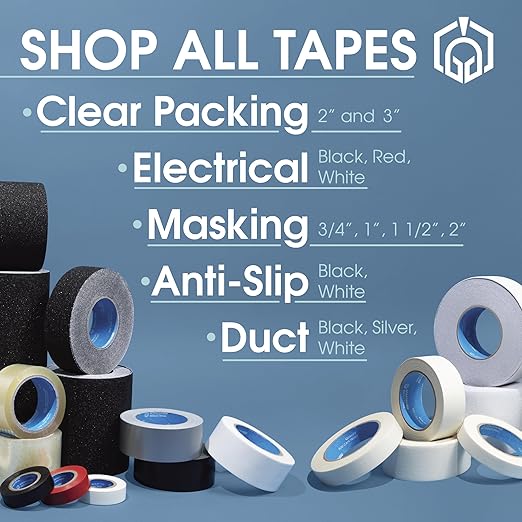 Spartan Industrial - 3" X 60 yd Clear Packing Tape Rolls - 12 of Wide Heavy Duty Tape for Packing, Moving, Shipping, and More - 2.7 Mil
