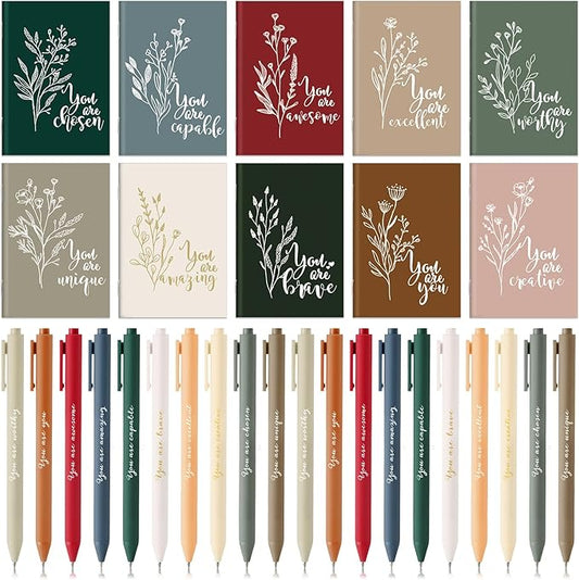 60 Pcs Inspirational Notebooks Motivational Mini Notepads Bulk Aesthetic Mini Notebook with Pen Employees Appreciation Gifts for Social Worker Coworkers Teachers Office (Joyous Colors)