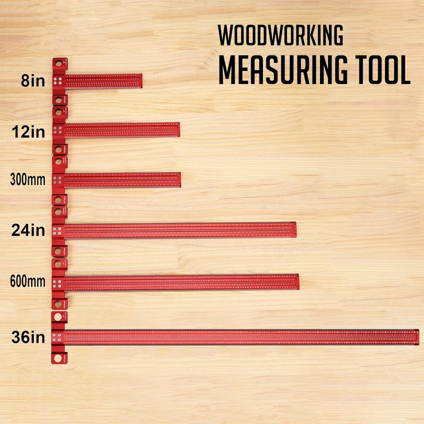 Woodworking Scriber t Square Ruler 36inch with Thoughtful Support Lips, t Square Woodworking Scriber, Aluminum Alloy Architect Ruler for Carpenter Work, Layout and Measuring Tools-Red…