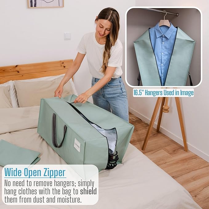 VENO 6 Pack Moving Bags w/Backpack Straps, Moving Boxes & Storage Bins Alternative, Packing Supplies, Camping Accessories Totes, Dorm Room Essentials Storage Bags (Light Green Matte, 6 Pack)