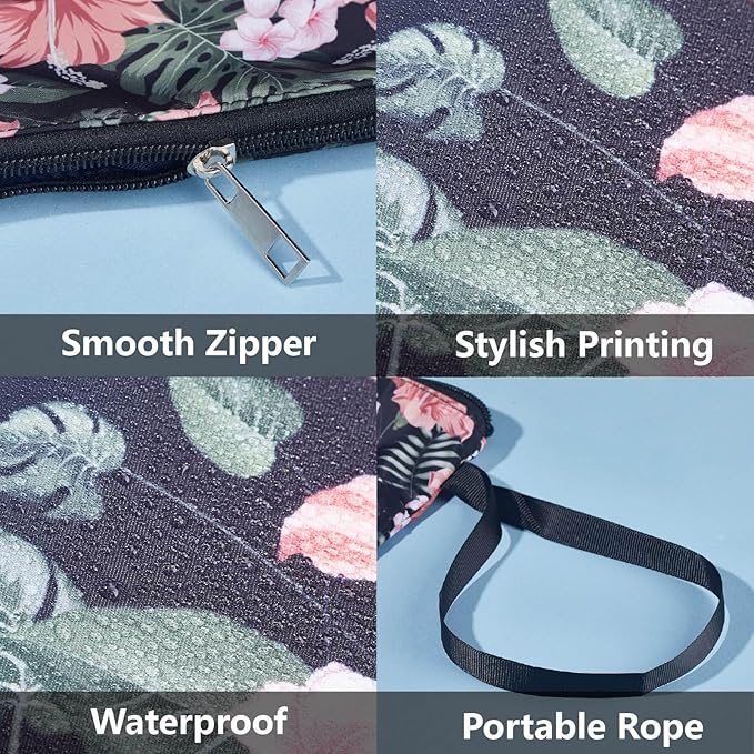 CRASPIRE Plant Book Sleeve Black Cat Book Protector Greenery Book Covers for Paperbacks Washable Fabric Cloth Book Cover with Zipper and Extra Sleeve Pocket for Book Lovers Classmate Gifts