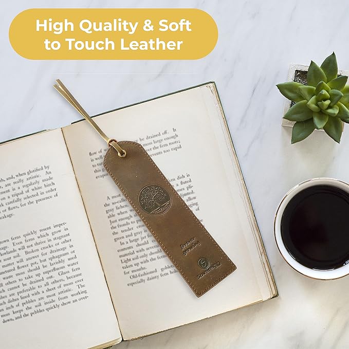 Tree of Life Leather Bookmark Handmade - 2 Genuine Leather Bookmarks for Men and Women with Unique Tree of Life Design - Perfect Book Lovers Gift for Bookworms and Readers