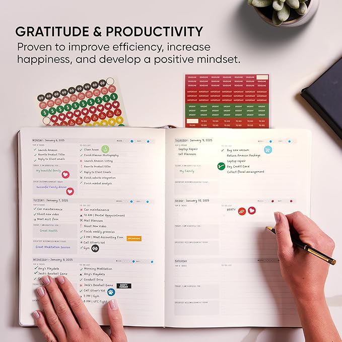 PRODUCTIVITY STORE Pro Max - Undated, 2025 Planner, 8.5" x 11" - The #1 Productivity Planner to Achieve Your 2025 Goals - Planner 2025-2026 - Navy - A4