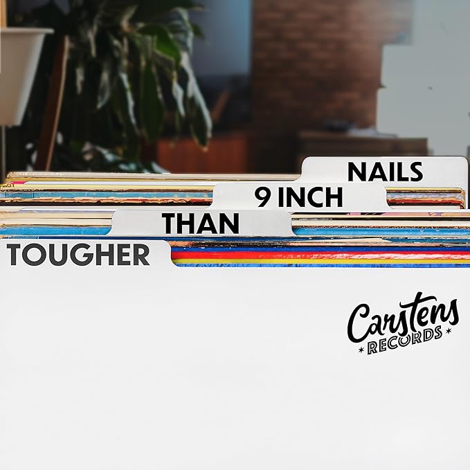 Heavy Duty Vinyl Record Dividers A-Z| 12" Record Dividers with Tabs | Pack of 26 Record Alphabet Dividers | White | Made in The USA | Vinyl Record Organizer Tabs for Top Browsing